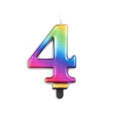 Свеча-цифра Alpen Metallic Rainbow (4)