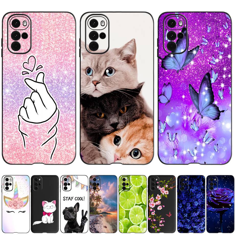 For Motorola Moto G22 Case Bumper Soft Silicone Black Cover For Moto G22 Cool Cartoon Case for Motorola G22 G 22 2022 Capa