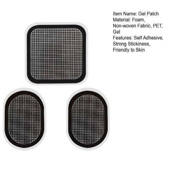 3-компонентные сменные гелевые подушечки для абдоминального пояса с сильной адгезией и гипоаллергенным дизайном