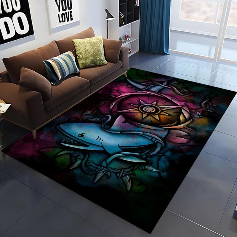 3D Ретро Компас Карта Карта Мира Ковер,Ковер для Гостиной Спальни Украшение Дивана,Кухонный Коврик Нескользящий Напольный Коврик