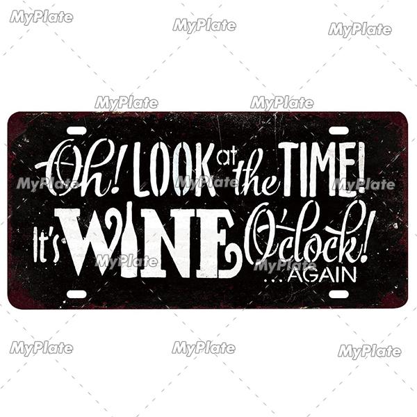 Vintage Wine & Coffee Metal Tin Sign - 15x30cm Plate, Man Cave Bar Wall Decor, Home Art Poster, 1pc