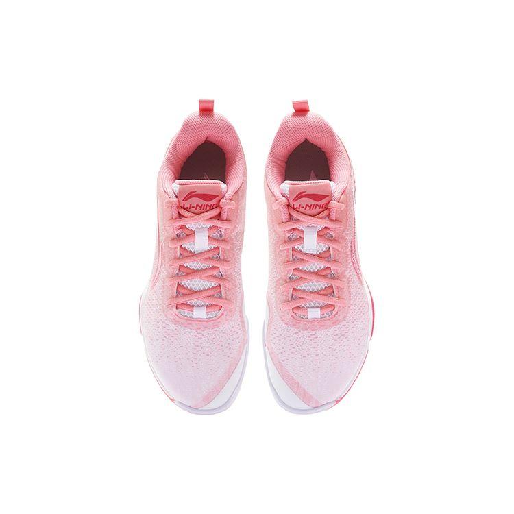 Li Ning Fabric TPU Gradient Shock Absorbing Non-Slip Wear-Resistant Breathable Lightweight Low-Top Badminton Shoes Women Sneaker Pink AYTP022-14