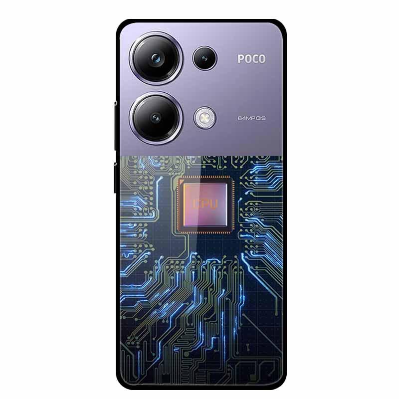 Красочный эстетичный чехол из закаленного стекла для Redmi 12 5G и POCO M6 PRO