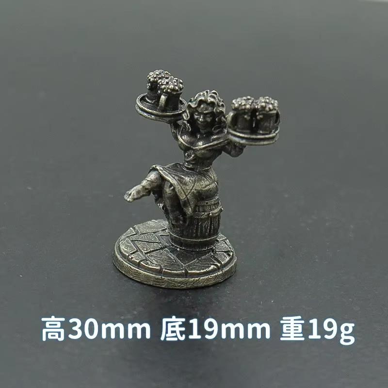 Vintage White Brass Miniature Dwarf Warrior Statue Desktop Board Game Warrior Model Toy Boys Desk Decorative Ornament Craft Gift