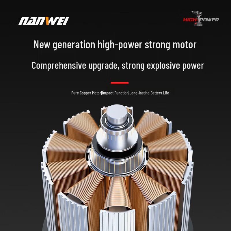 Беспроводная литиевая электрическая дрель Nanwei Xiaojiang 21В, штепсель CN (адаптер в комплекте)