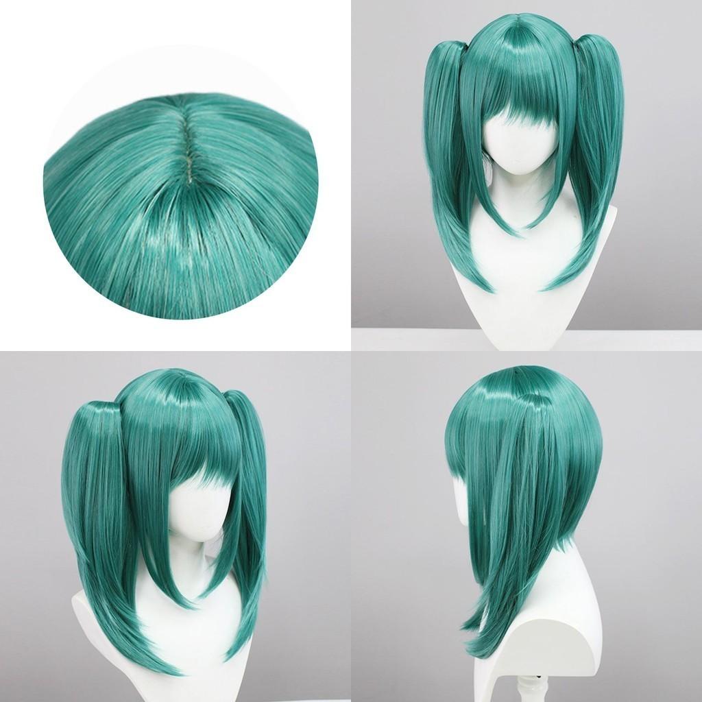 Hatsune Miku Vampire Cosplay Wig W/ Double Horsetail Hairpiece For Carnival Props