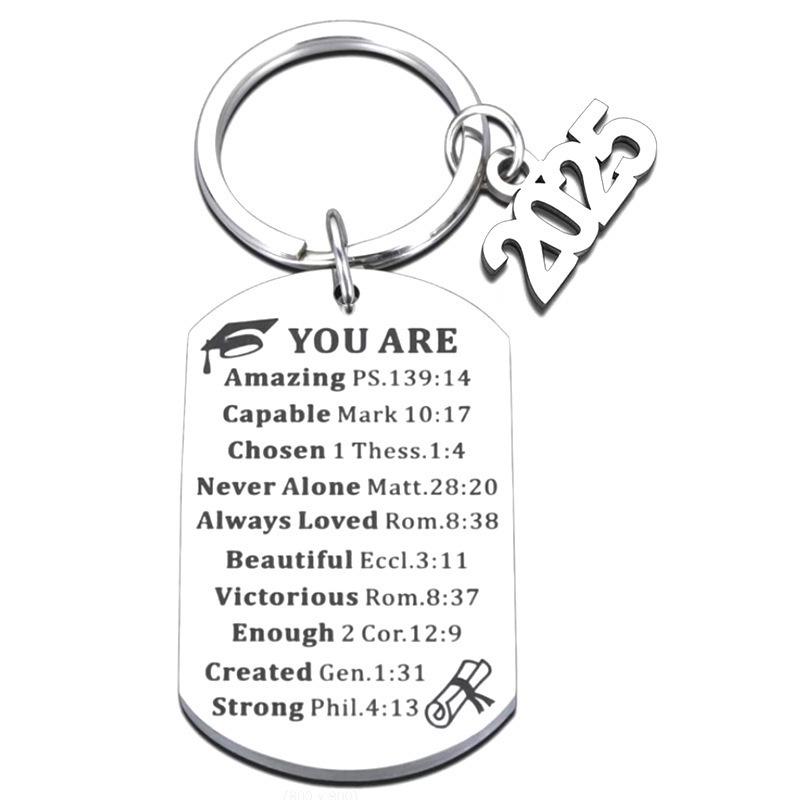 Stainless Steel Keychain for 2025 Graduation - University & High School Senior Gift In European and American Style