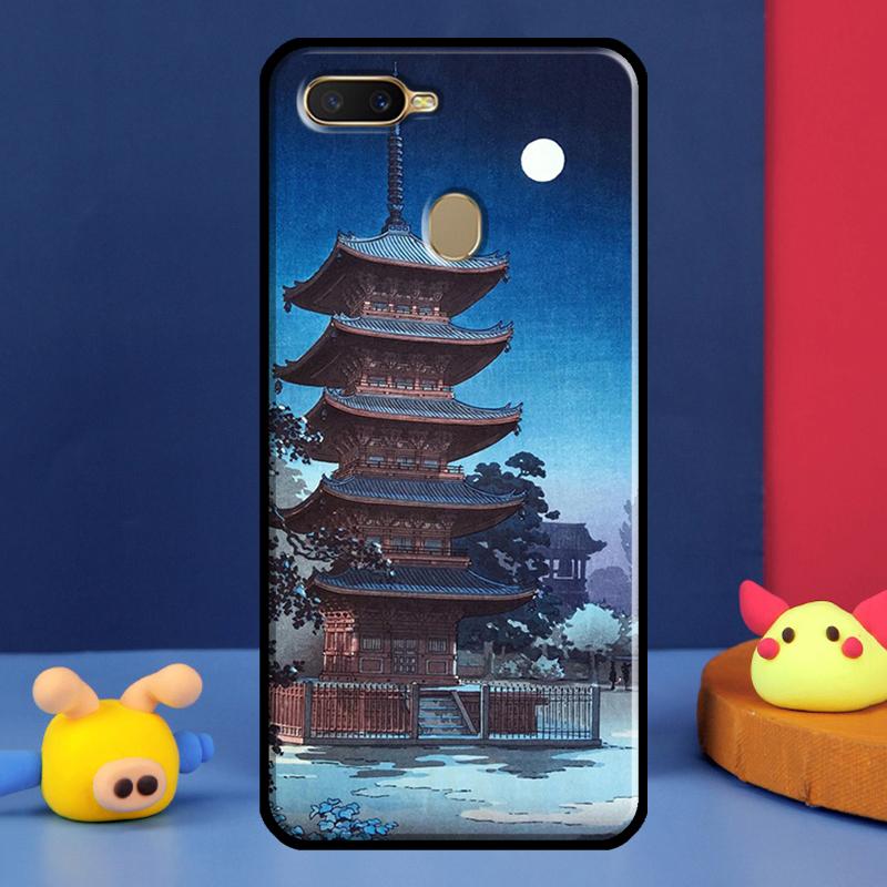 Японский стиль Укиё-э Чехол для Oppo A98 A78 A58 A15 A16 A17 A5 A9 A91 A52 A72 A76 A96 A74 A94 A54 S A57 A77