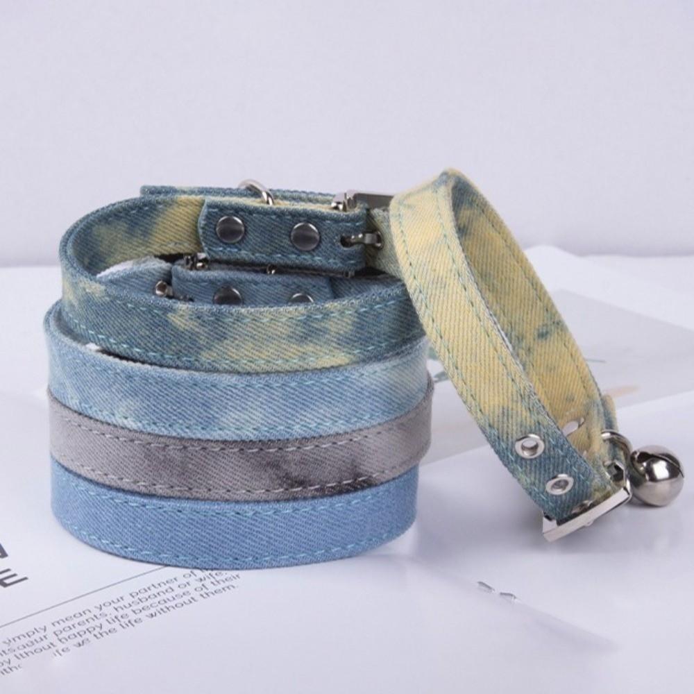 with Bell Anti-lost Cat Necklace Soft Leather Pet Necklace Fashion Puppy Neck Strap Pet Supplies