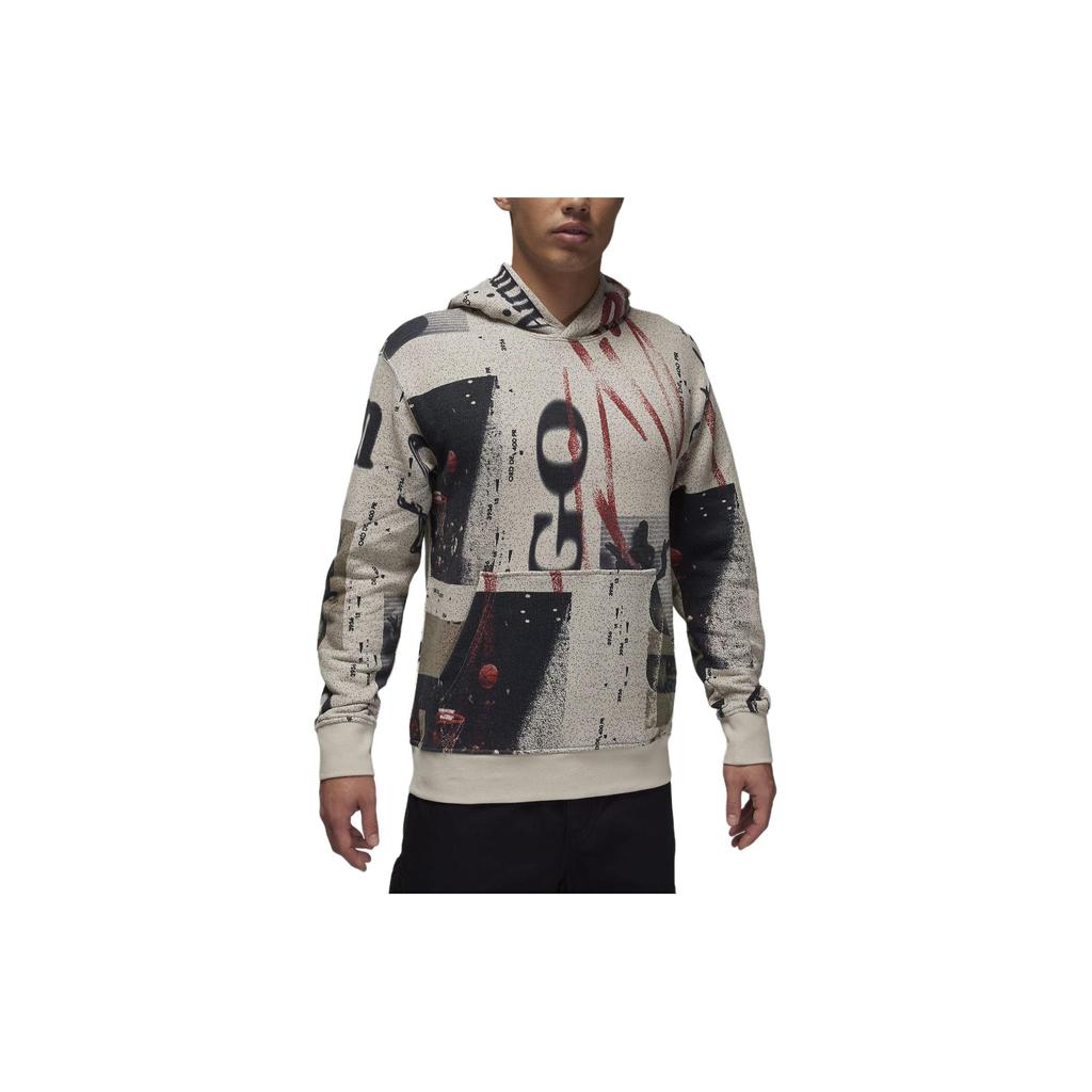 Jordan SS24 Flight Series All Over Print Hooded Casual Long Sleeve Hooded Long Sleeve Men sweatshirt Cream FN6518-236