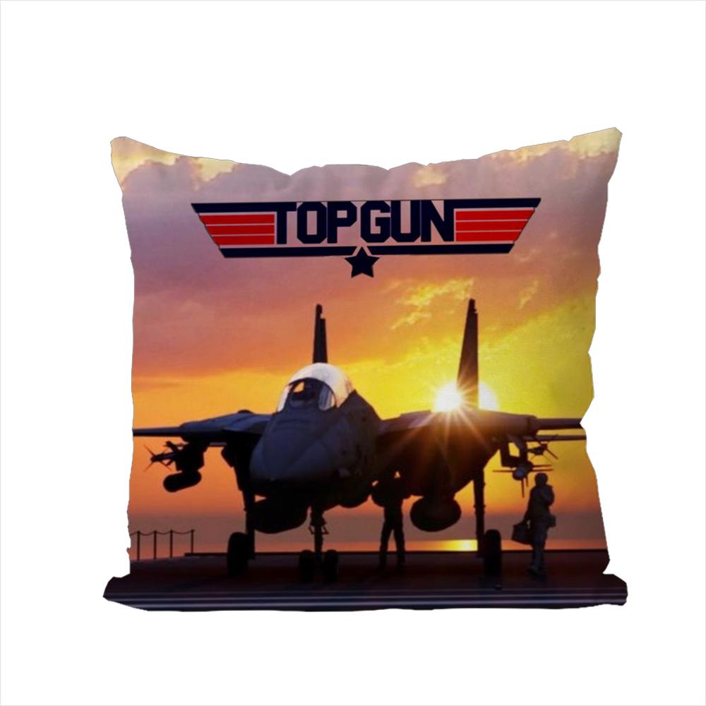 FFilm Top Gun Pillow Case For Car Sofa Decorative Home Doublesided Print Plush Square Throw Pillow Cushion Cover