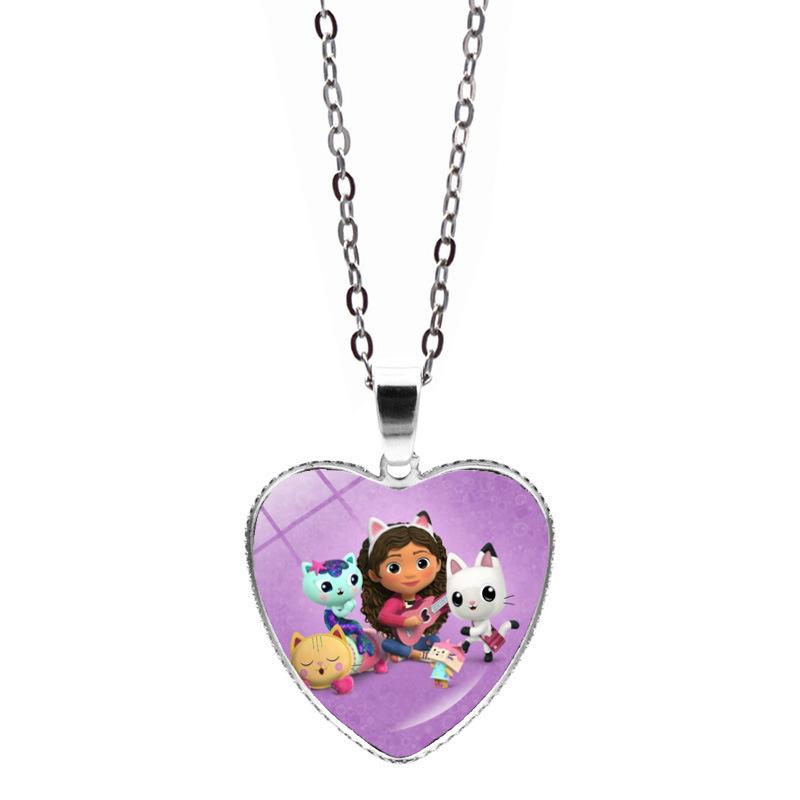 1/2Pcs Cute Gabby Dollhouse Beaded Bracelet Heart Shape Necklace Anime Figure Bracelets Choker Birthday Fans Gift Party Favor