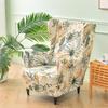 Stretch Wingback Chair Cover Printed Relax Wing Armchair Protector Covers Slipcover with Seat Cushion Cover for Living Room