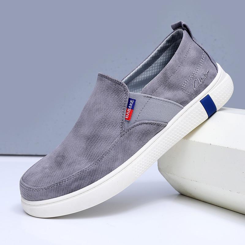 Мужская обувь тканевая обувь летняя мужская парусиновая обувь новая универсальная низкая круглая дышащая на одном педале повседневная обувь