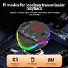 Bluetooth 5.0 Car FM Transmitter Dual USB Phone Charger Wireless Handsfree Calling Car Radio Modulator U-Disk Aux With RGB Light