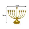 Table Je Candlestick Holder Wide Sturdy Base Hanukkah Decoration Menorah for Shelf Cabinet Fireplace Living Room Desk