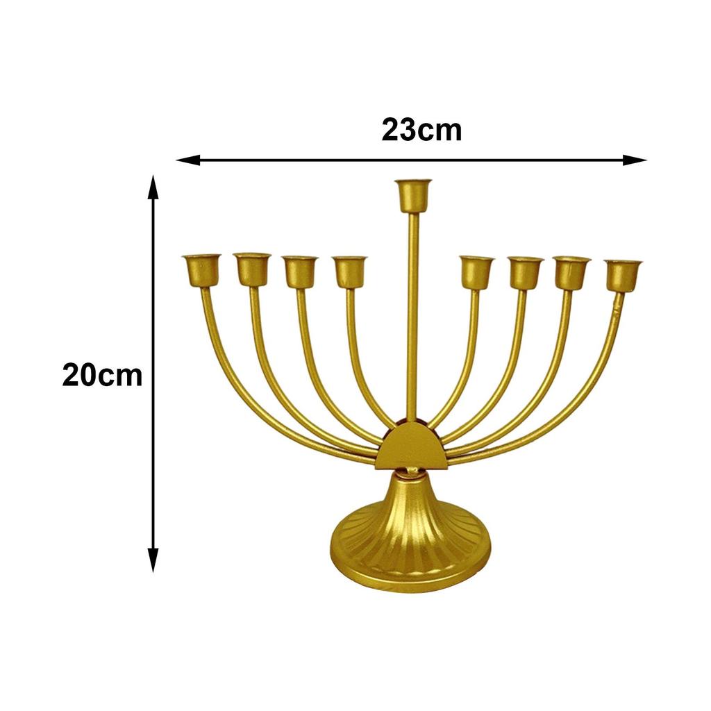 Table Je Candlestick Holder Wide Sturdy Base Hanukkah Decoration Menorah for Shelf Cabinet Fireplace Living Room Desk