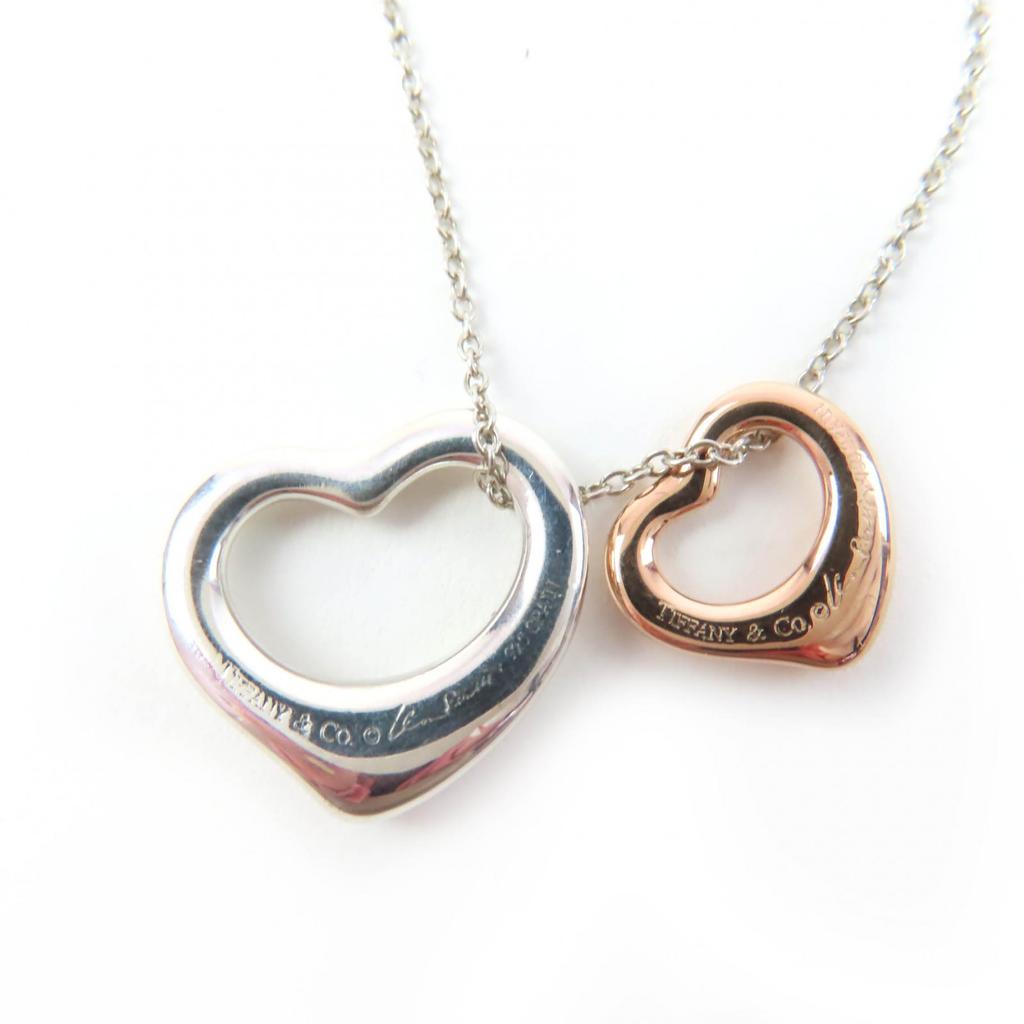 Excellent TIFFANY&Co. Necklace Open Heart Pendant combination Silver AG925 Women Used