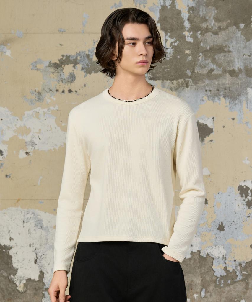 HYOJI Ribbed Round Crop T-Shirt (4 Colors)