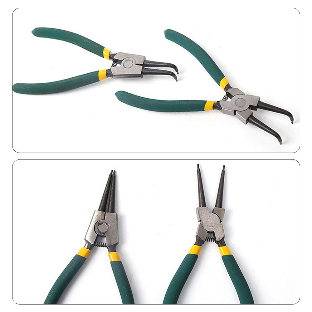 4Pcs Snap Ring Pliers Set Portable Inner Outer 7" Retaining Circlip Pliers Carbon Steel Multifunctional for Hand Remover Tool