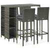 Day and Night - Day and Night 5-piece Garden Bar Set and Gray Synthetic Rattan Cushions