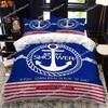 Nautical Ocean Anchor Bedding Sets 2025 Ocean Spirit Duvet Cover Bedding Set King Queen Bed Linen with Pillowcase Bedclothes9639