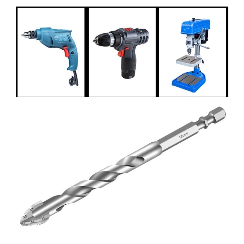 4Pcs 6/8/10/12mm Precisions Four Edges Eccentric Drill Bit Set for Drilling Concrete Brick and Wood with 1/4" Hex Shank