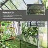 Polycarbonate and Aluminum Greenhouse with Opening Window and Sliding Door. 190x253x199cm. Dark Gray