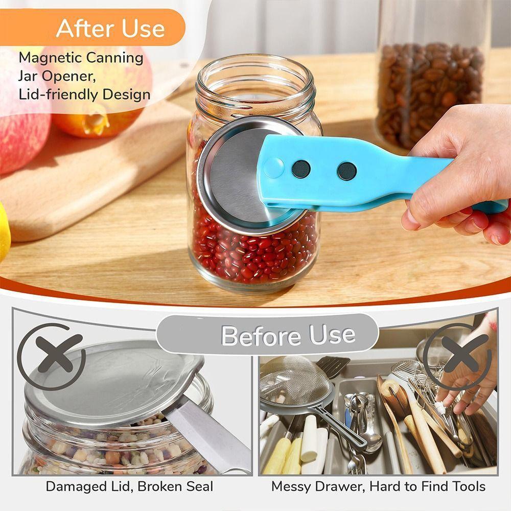 Built-in Magnets Mason Jar Opener Hook Design Vacuum Seal Remover  Daily Household Kitchen Opening