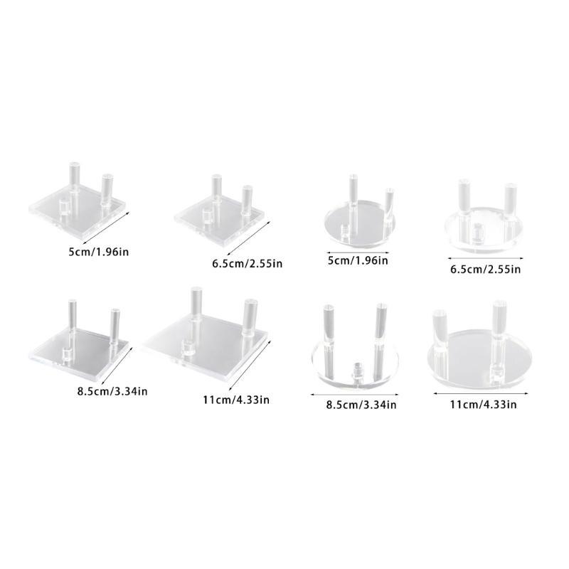 Multipurpose Round/Square Base Acrylic Easel Stand for Crystal Fossils Transparent Collectible Mineral Display Rack