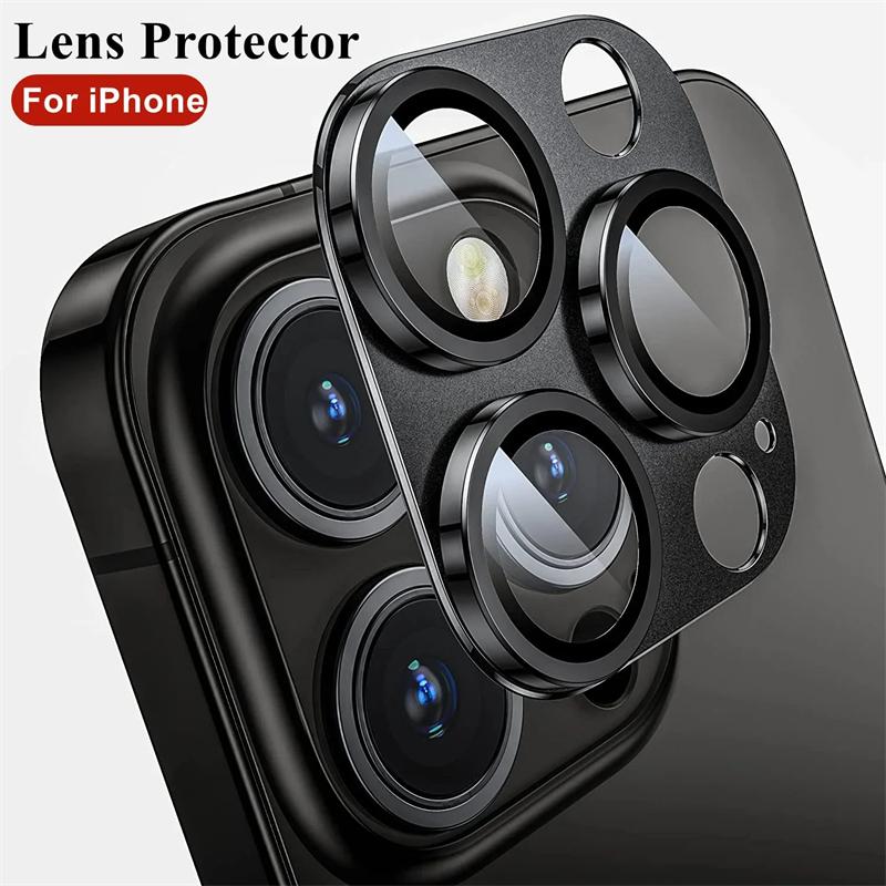Luxury Metal Camera Lens Protector Glass For iPhone 15 14 Plus 13 12 Mini 11 Pro Max HD Back Lens Protective Film For iPhone 15 Pro Max