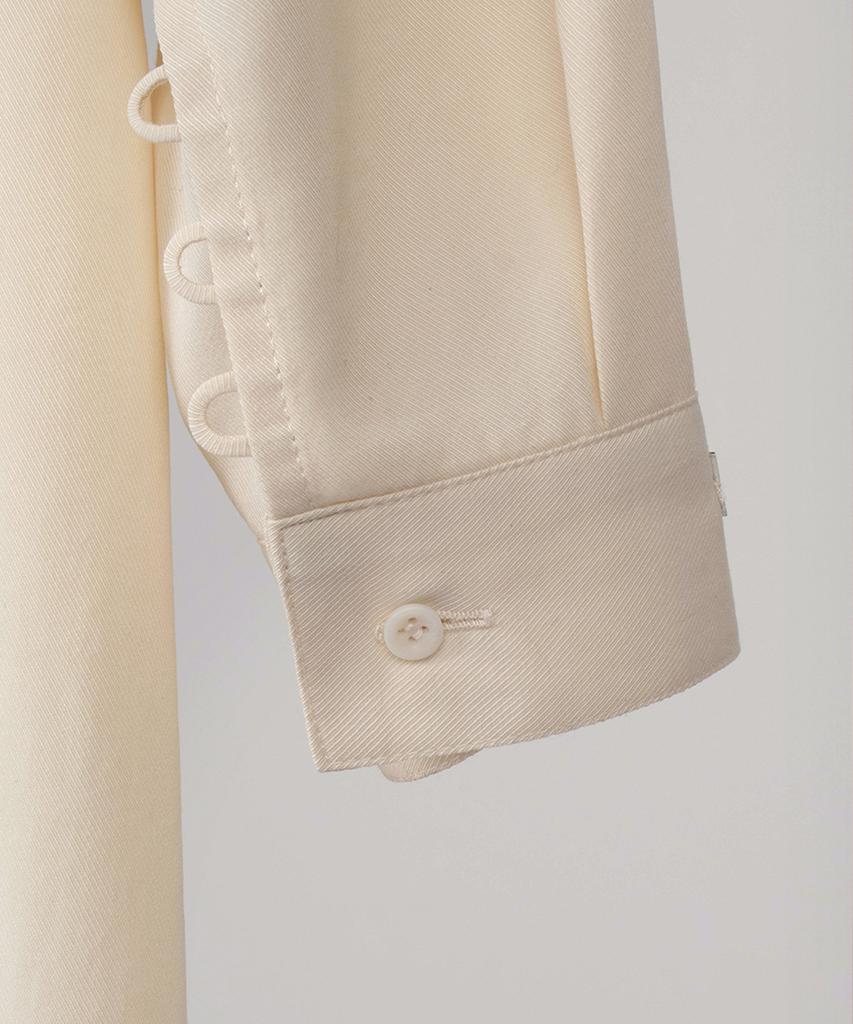 Obeodyupeulleeo Half Neck Shirring Dress_Cream