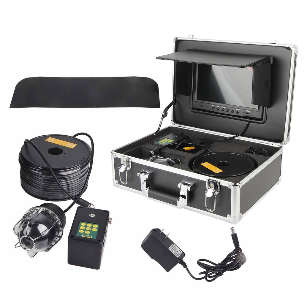 9in DVR 50m Underwater Video Camera IP68 Waterproof 20 Lamps 360 Degrees  Rotating Dome Panoramic with 16G