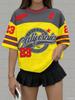 Женская летняя футболка с принтом California 23, V-образным вырезом и коротким рукавом, графическая футболка, бейсбольная майка, спортивная футболка большого размера