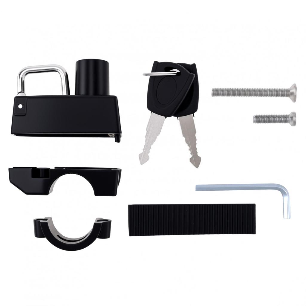 2pcs 22-25mm Anti-Theft Helmet Lock Heavy Duty Motorcycle Scooter ATV Includes 4 Keys D Circle Buckle Keychain