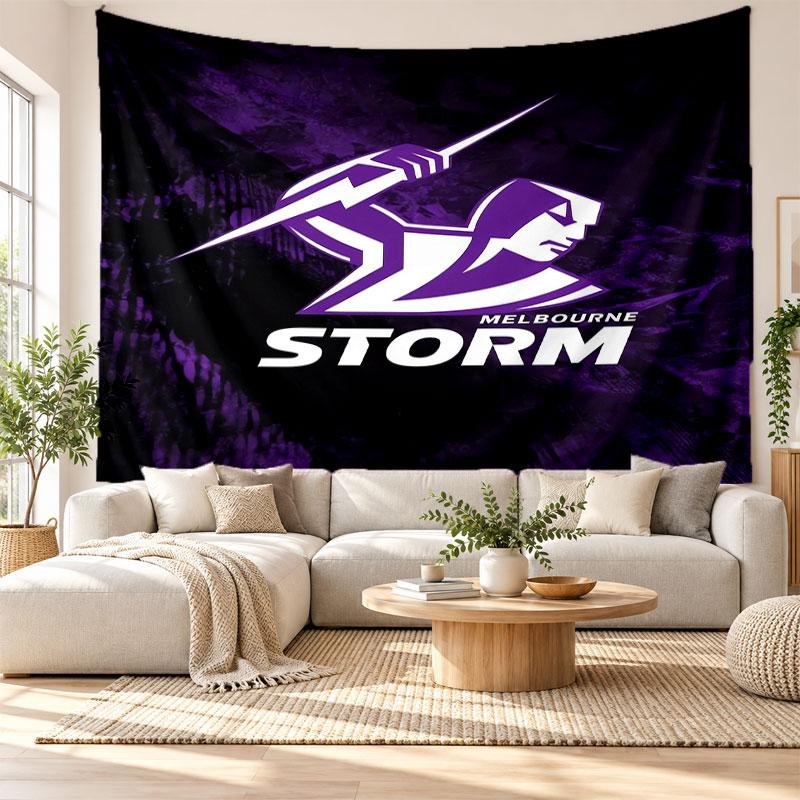 Melbourne Storm Wall Tapestry, Soft Fabric Wall Hanging, Decorative Backdrop For Bedroom Home Wall Art