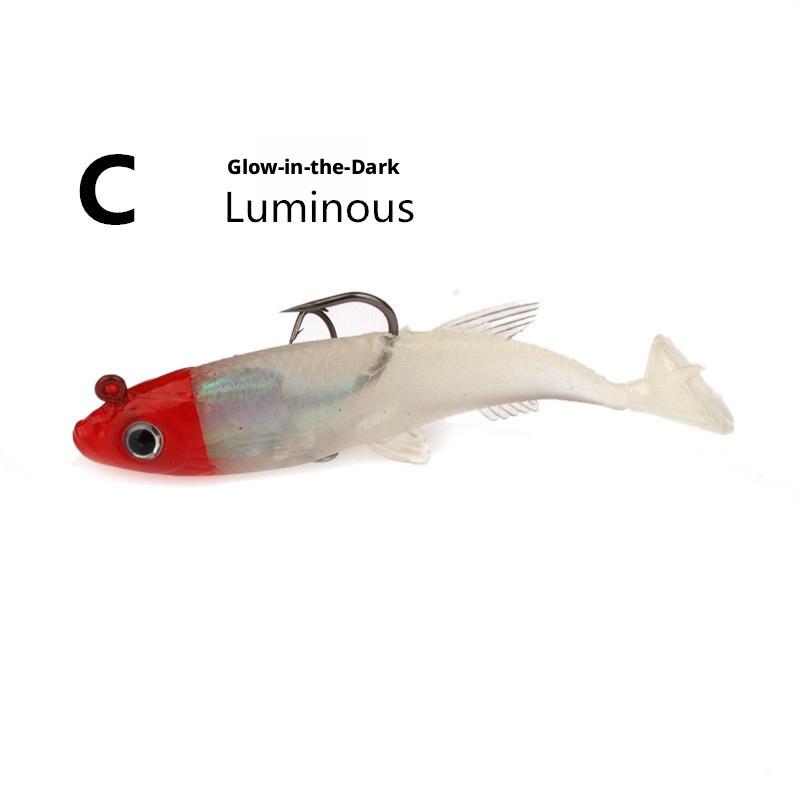 Lead-coated Artificial Soft Swim Baits Lure 8CM 12g Multiple Colors Bionic T-tail Design for Saltwater Fish Freshwater Fish Pike