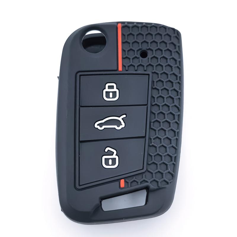 Чехол-брелок для автомобильного ключа-пульта для Vw Golf 7 Gti Polo T-Cross Touran Tiguan Skoda Octavia Rapid Kodiaq Fabia Seat Ibiza Leon