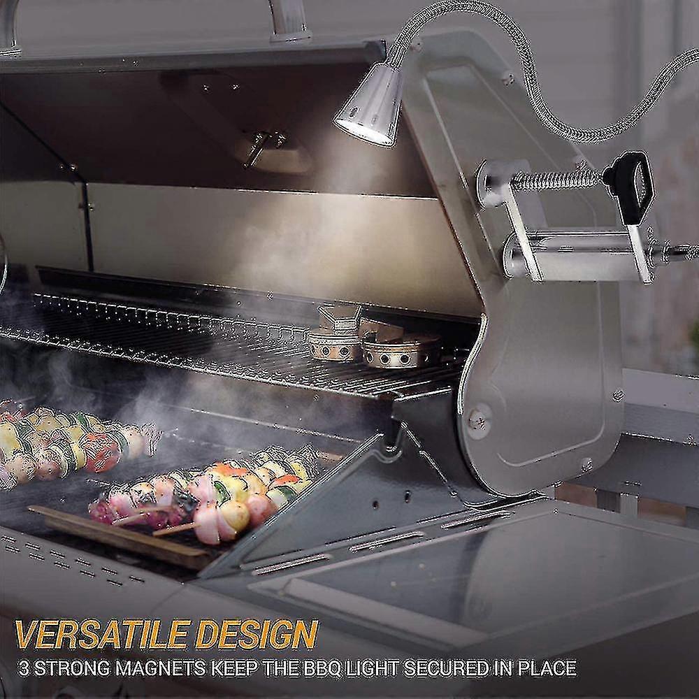 Bbq Barbecue Light Cordless Adjustable Led Barbecue Light, Outdoor Gooseneck Magnetic Light, With Barbecue Table Clip And 2 Heavy Magnets