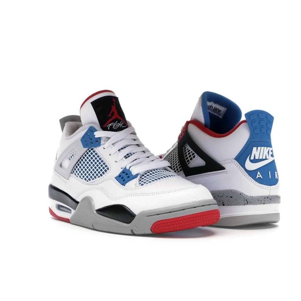 Мужские кроссовки Air Jordan 4 Retro SE What The 4 белые милитари-синие огненно-красные CI1184-146