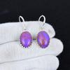 Серьги из стерлингового серебра 925 пробы с фиолетовым бирюзовым камнем, серьги-подвески из серебра в стиле бохо, подарки для вечеринок, подарки для нее