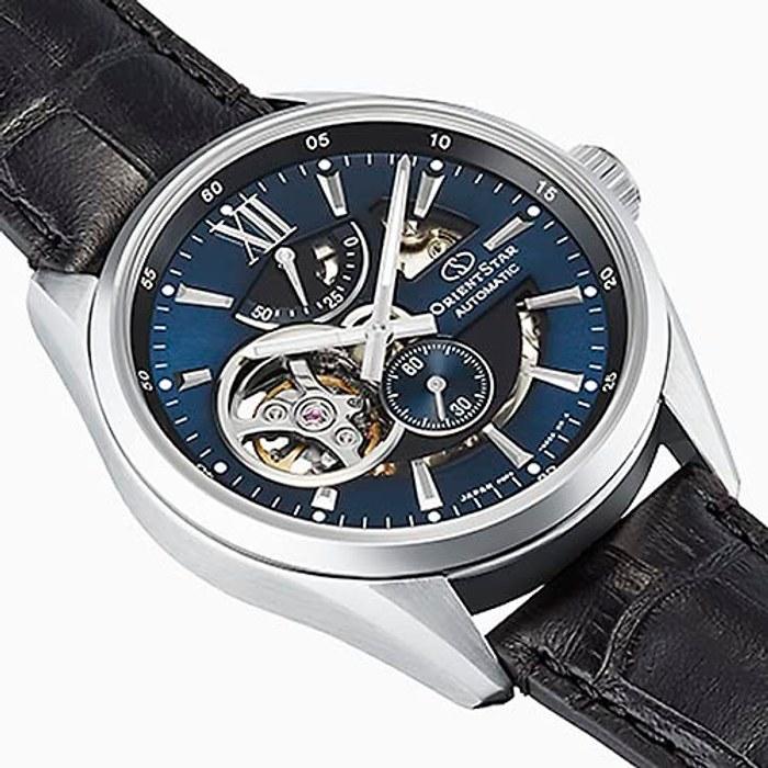 [Orient Star] Modern Skeleton Automatic Watch RK-AV0006L Navy/Leather