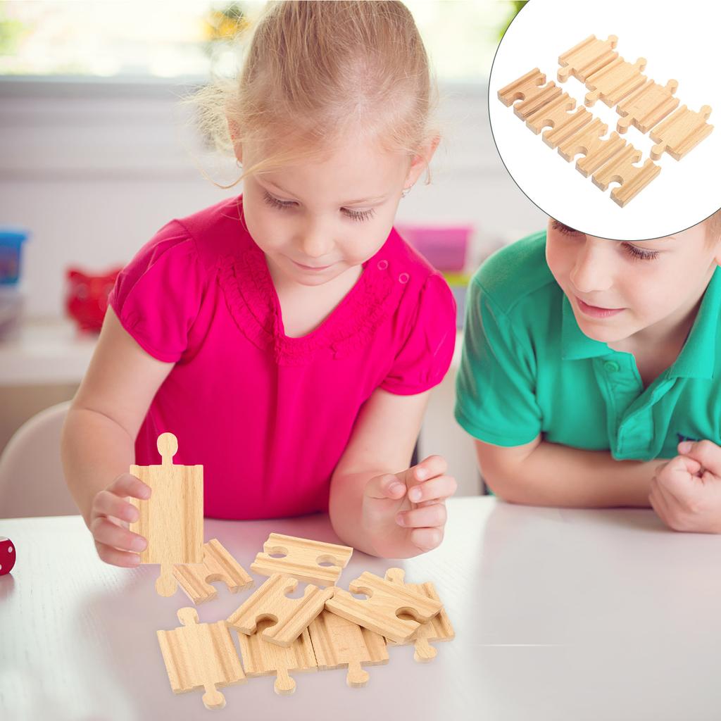 8 Pcs Train Track Accessories Wooden for Trains Toys Model Playset Tracks Railway Playthings DIY 3 Year Old