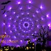 Halloween Spider Web Light Battery Powered LED String Lights with 8 Lamp Mode for Haunted House Halloween Home Window Wall Decor