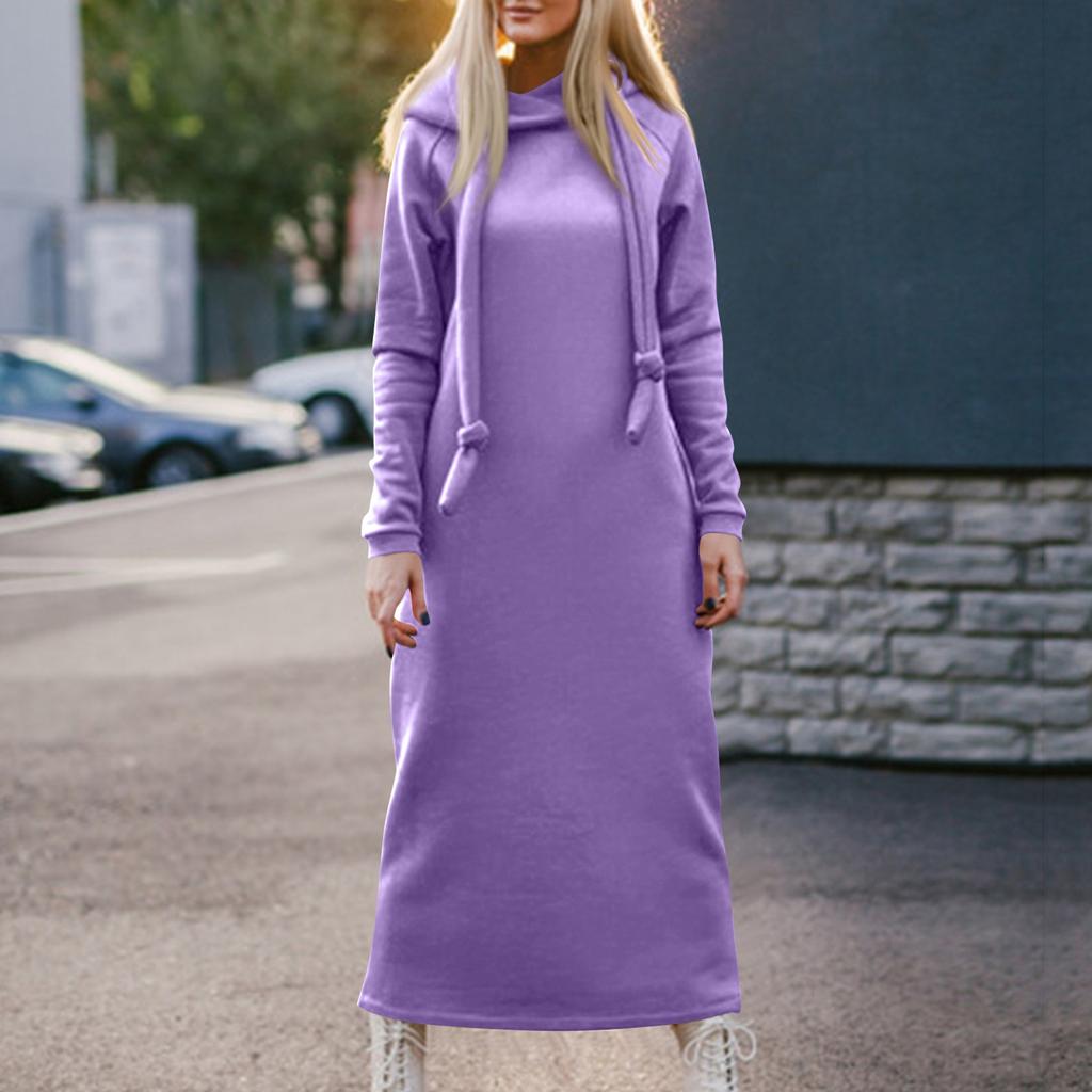 Женский модный однотонный худи с длинными рукавами и флисовой подкладкой