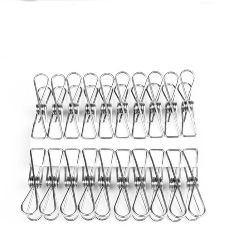 Steel Clamp Line Clothes Hang Pins Pegs Washing Stainless Metal Clips 20-100 Pcs