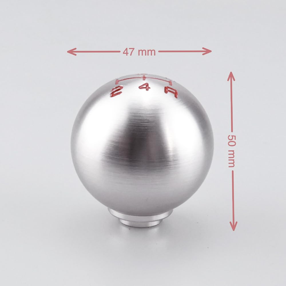 YANYULI Aluminum Shift Knob for Cars, 5 Speeds, Round Aluminum Alloy Accessories, Replacement Parts,