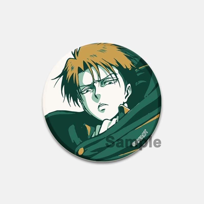 58 мм модные ювелирные аксессуары, значок «Атака Титанов», аниме-фигурка, Леви Микаса, булавки для лацканов, мультяшная косплей, одежда, сумка, броши, подарки