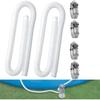 2 dona 59" Yer usti basseyni nasosi uchun aksessuar shlangi Intex 1.25" 32mm uchun 4 ta qisqich bilan