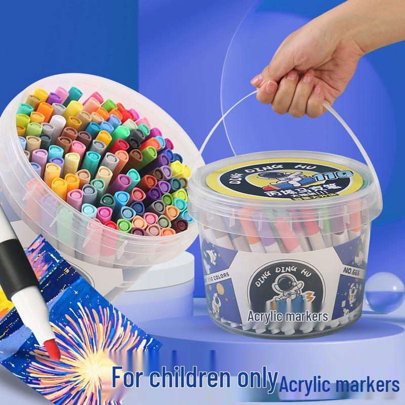 Набор акриловых маркеров Dingdinghu 110 цветов, штабелируемые, для детского рисования на непрозрачной бумаге